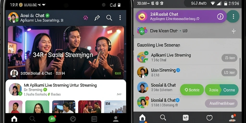 Antarmuka pengguna 34R yang menarik saat live streaming.