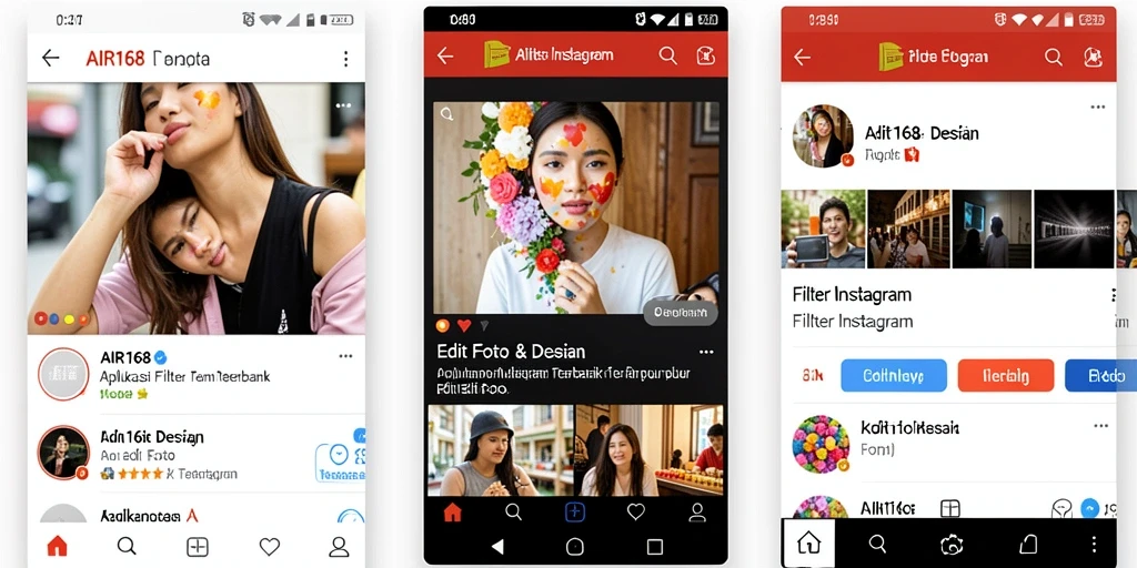 Tampilan antarmuka AIR168 dengan fitur Filter Instagram yang menarik.