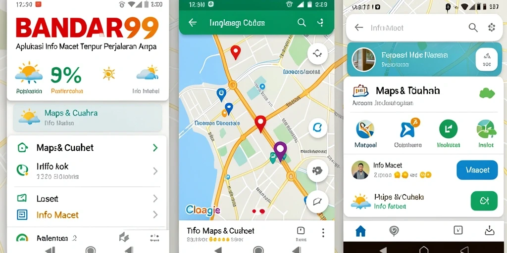 Screenshot utama BANDAR99 menampilkan peta kondisi lalu lintas terkini.