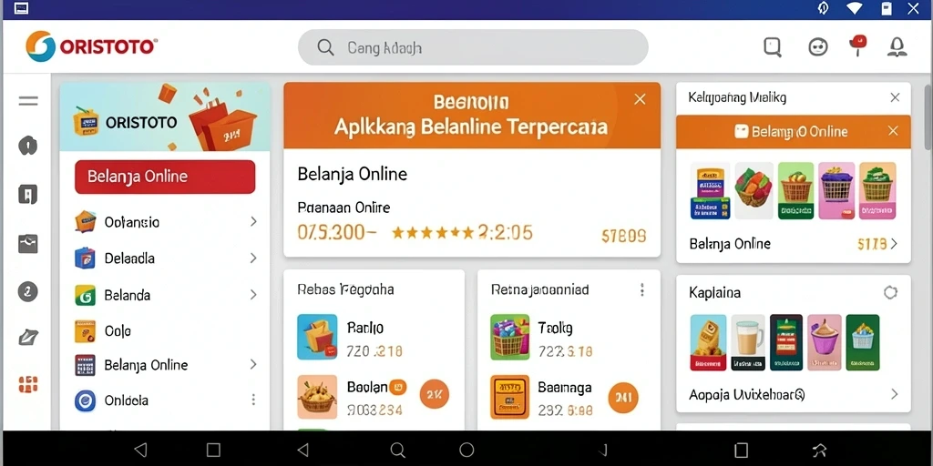 Antarmuka aplikasi ORISTOTO untuk belanja online yang mudah digunakan.
