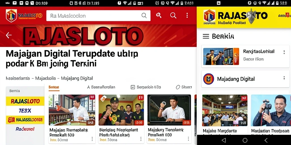 Antarmuka pengguna aplikasi Majalah Digital RAJASLOTO yang menarik.