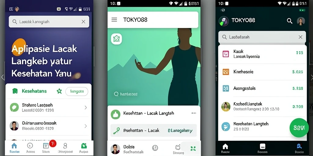 Tampilan antarmuka aplikasi Lacak Langkah TOKYO88 yang mudah digunakan.