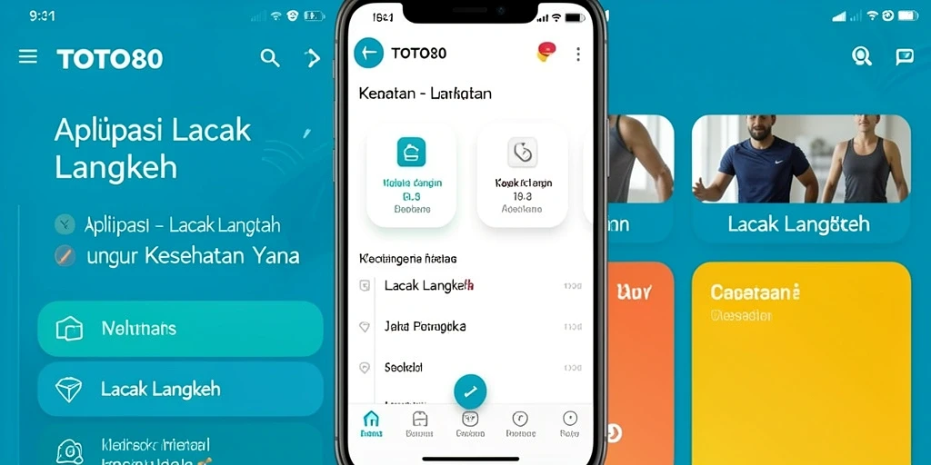 Tampilan antarmuka pengguna aplikasi TOTO80 dengan fitur Lacak Langkah.
